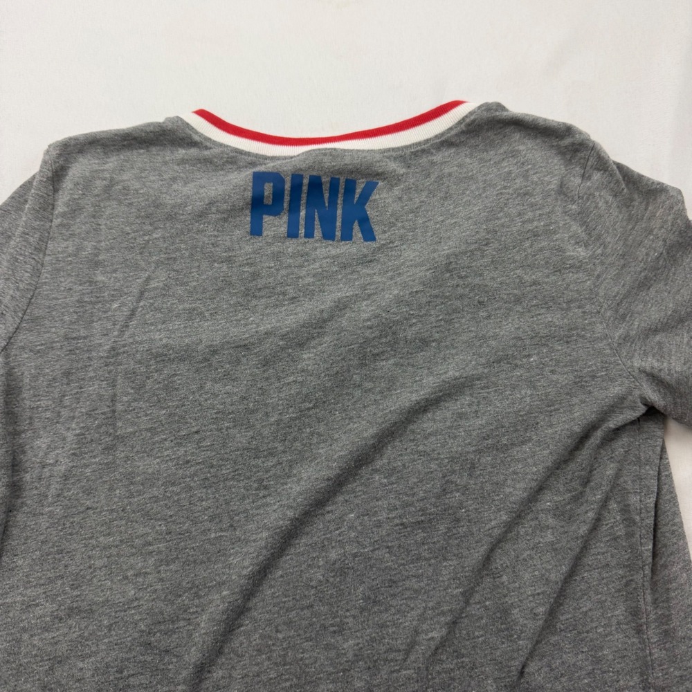 PINK Victoria's Secret T-Shirt Women Small Gray Chicago Cubs MLB Sequin Graphic - Picture 8 of 8